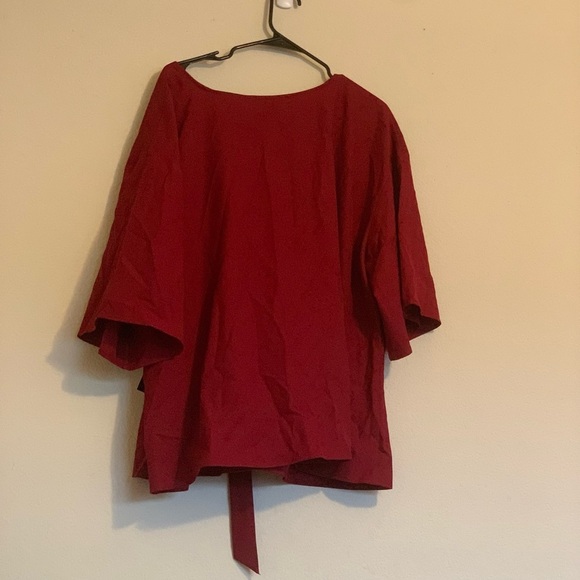 Eloquii tunic style blouse. Burgundy.Size 24 NWT - Picture 6 of 10
